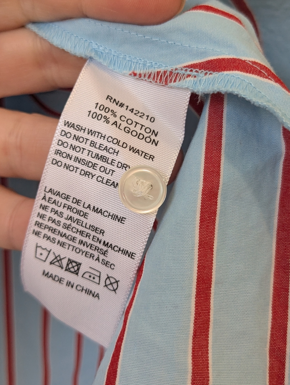 NEW Yogageur By Mersea Oversized Striped Button Up Blouse - Picture 5 of 6